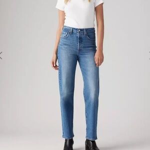 LEVIS RIBCAGE STRAIGHT ANKLE JEAN BUTTON-FLY SIZE 28 EXCELLENT STRAIGHT LEG JEAN